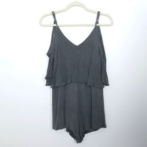 See You Monday | Cold Shoulder Ruffled Romper